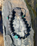 0027 - Black lava with black onyx & malachite