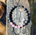 0028 - Black lava with rose quartz