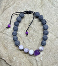 0044 - Gray lava with tiffany jasper & roughcut amethyst