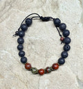 0055 - Black lava with dragons blood jasper & poppy jasper