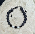 0057 - Black lava with onyx & pearl